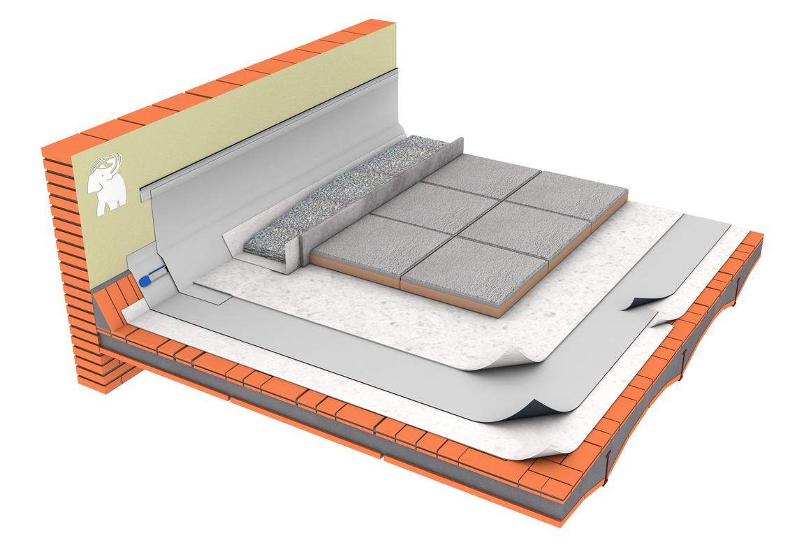 SISTEMA DE IMPERMEABILIZACIÓN SINTÉTICA PVC ACABADO CON TEXLOSA SOBRE RASILLA CERÁMICA