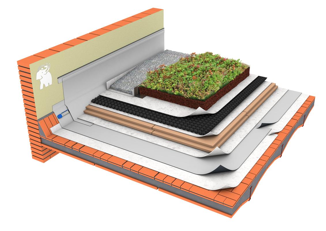 SISTEMA DE IMPERMEABILIZACIÓN SINTÉTICA PVC CON AISLAMIENTO TÉRMICO Y  ACABADO AJARDINADO DECORATIVO SOBRE RASILLA CERÁMICA - Soprema