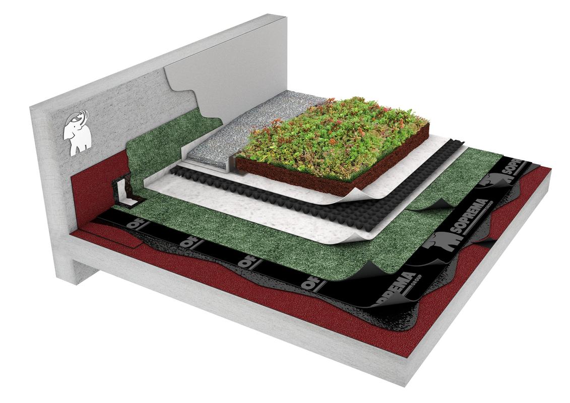 SISTEMA DE IMPERMEABILIZACIÓN BITUMINOSA CON ACABADO AJARDINADO DECORATIVO SOBRE ANTIGUA IMPERMEABILIZACIÓN BITUMINOSA - BICAPA