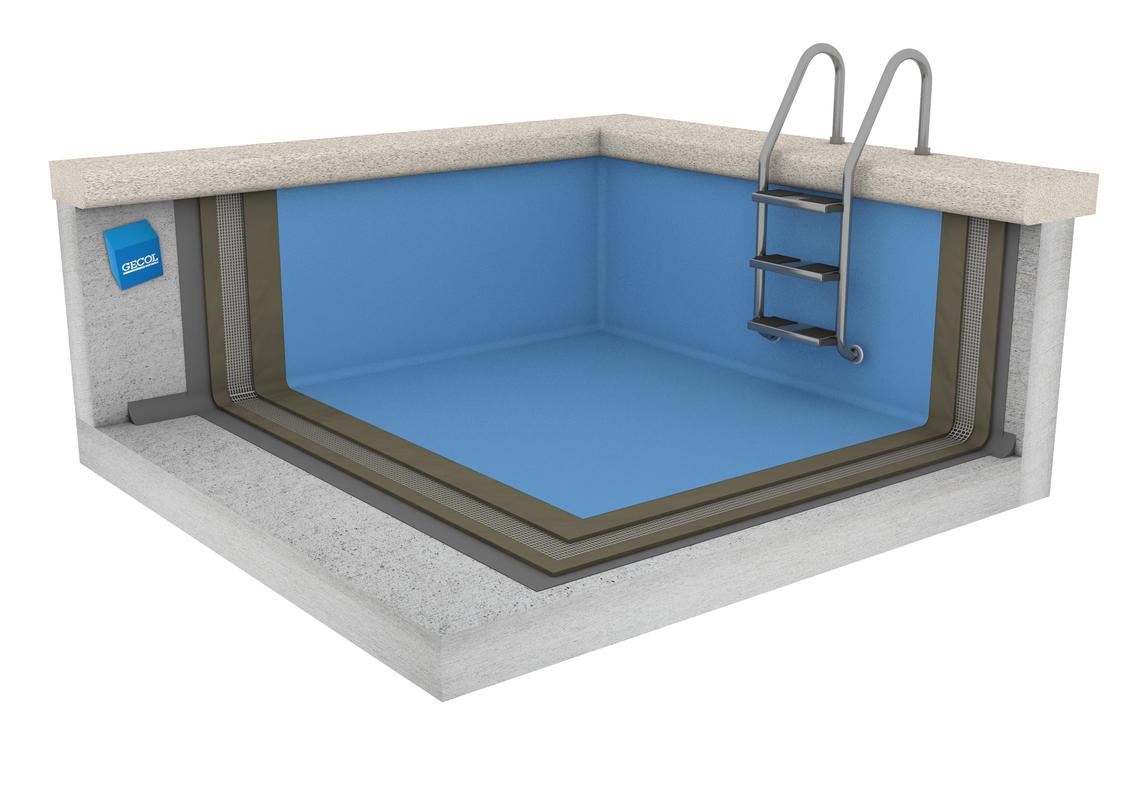 IMPERMEABILIZACIÓN DE VASO DE PISCINA DE HORMIGÓN CON MORTERO FIBRORREFORZADO, MEMBRANA CEMENTOSA Y ACABADO ACRÍLICO