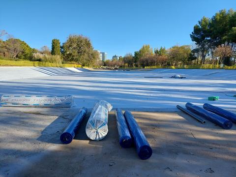Impermeabilización de los lagos del parque Enrique Tierno Galván